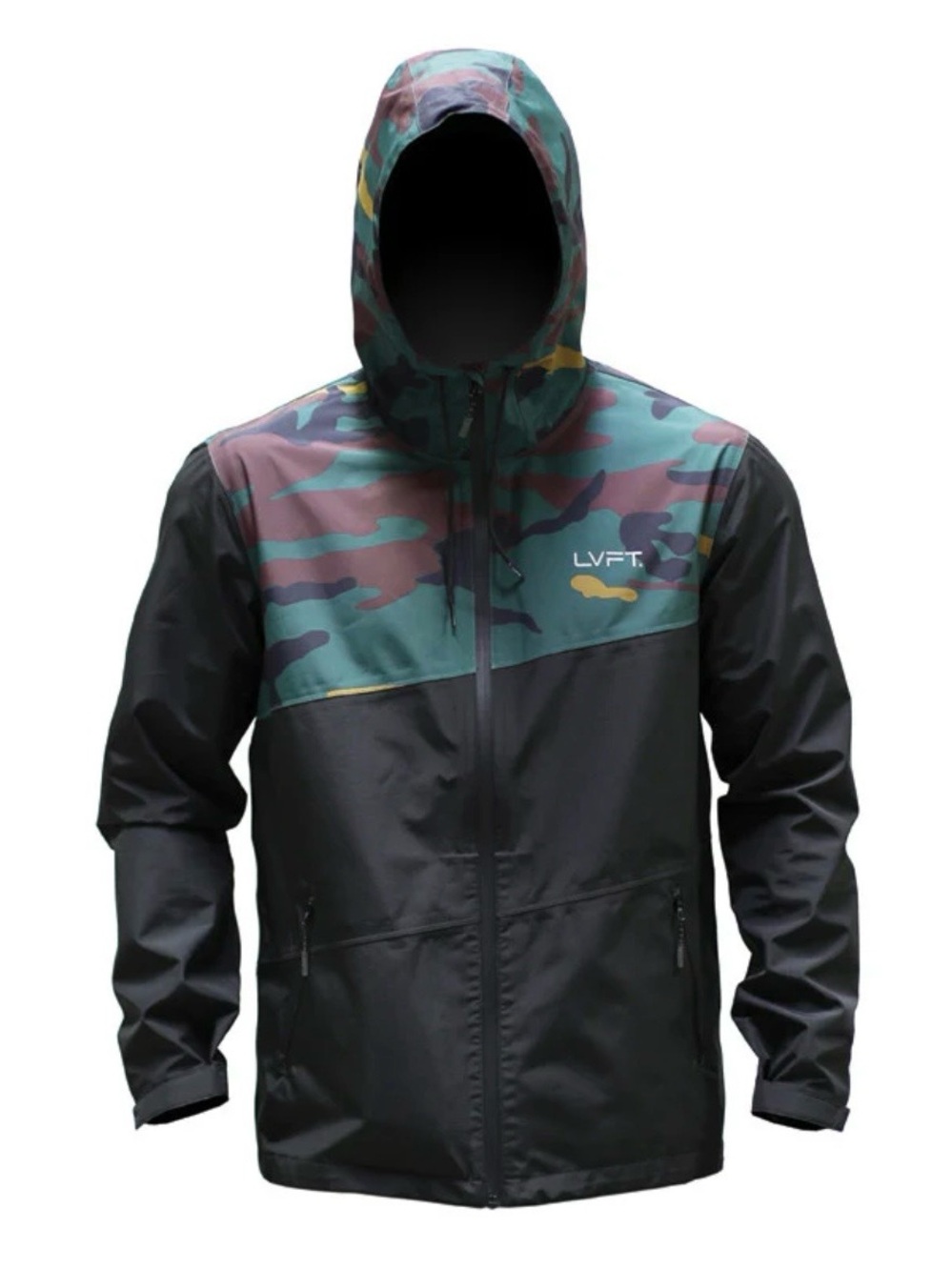 Live Fit Apparel LVFT Recon Tech Jacket Men’s Large Black/ Green Camo